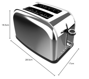 Toaster vertical Cecotec Toastin Time 850 Inox Lite 850W 2 felii fante largi 38 cm functie dezghetare - Img 12