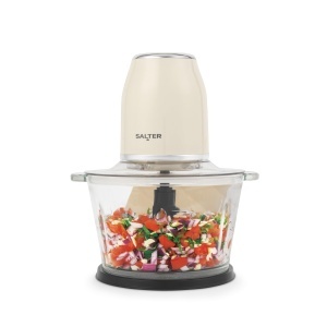 Tocator electric Salter Retro Cream, 1.2 litri, 500 W, lame inox, baza antialunecare