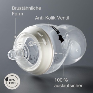 Tommee Tippee - Set de pornire naturala pentru nou-nascuti, biberoane anti-colici (150 si 260 ml), asemanatoare sanului. Tetina (medie), autosterilizare si accesorii - Img 4