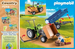 Tractor cu remorca PLAYMOBIL 71249, verde, 42 piese, pentru copii de la 4 ani - Img 2