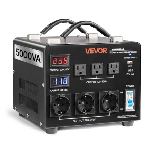 Transformator VEVOR 5000 VA, 110V220V, 3 prize US si 3 prize EU