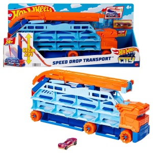 Transportor Hot Wheels City - Capacitate 20 masini, Rampa de lansare 60 cm, Include 1 vehicul - Img 6