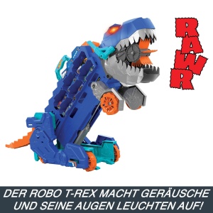 Transportor Hot Wheels City Ultimativ cu T-Rex, 2 masini incluse, pentru peste 20 de masini - Img 5