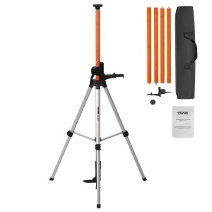 Trepied cu bula de aer cu bula de aer VEVOR, suport filetat de 1/4"-20 si 5/8"-11, reglare a inaltimii de 40,94-133,85 inci cu nivela cu bula de aer si suport robust, trepied extensibil si usor din aluminiu pentru scaner laser - Img 1