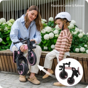 Tricicleta 3-in-1 MoMi FILO pentru copii 1-3 ani pliabila roti EVA anti-pana - Img 6