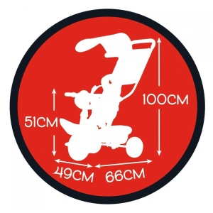 Tricicleta copii Smoby Baby Balade Plus Mickey Mouse, pentru 10 luni, cu maner si parasolar - Img 5