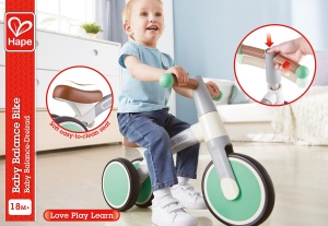 Tricicleta Hape Balance ajustabila aluminiu usor gri-menta pentru copii 12 luni - Img 7