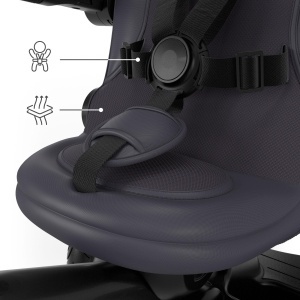 Tricicleta Kinderkraft Aveo 2 PRO, 6-in-1, compacta, gri - Img 9