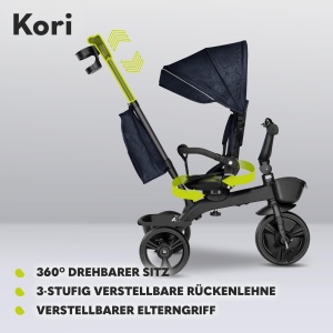 Tricicleta Lionelo Kori pentru copii 15-5 ani cadru din magneziu roti din PU scaun rotativ - Img 7