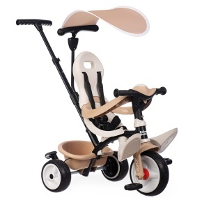 Tricicleta Smoby Baby Balade 3-in-1 Bej - Cadru metalic, scaun cu centura de siguranta - Img 1