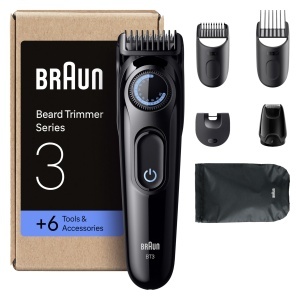 Trimmer barba Braun Series 3 BT3565 NegruAlbastru 40 lungimi ultrascurte 50 min autonomie