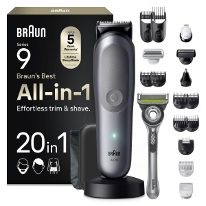 Trimmer Braun Multigroom All-in-One Series 9, 20-in-1, 120 min autonomie, gri