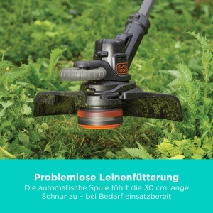 Trimmer de gazon BLACKDECKER STC1840EPC-QW, cu acumulator 18V, 30 cm, usor - Img 9