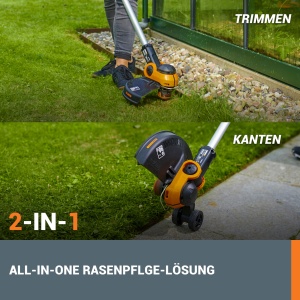 Trimmer de gazon WORX WG163E.9, 20V, 2-in-1, ergonomic, usor - Img 3