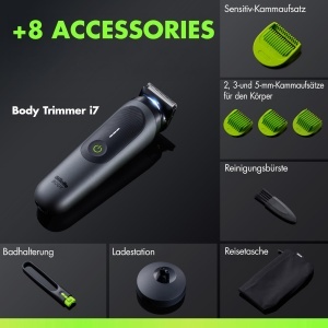 Trimmer pentru corp si zone intime Gillette Labs i7, NegruVerde, cu tehnologie SkinFirst - Img 9