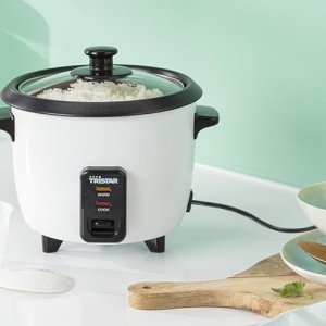 Tristar RK-6117 Aragaz orez, 0.6L, Orez pentru pana la 3 persoane fara ardere, Cu functie de mentinere la cald, 300W, Otel inoxidabil, Alb - Img 5