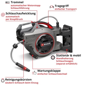 Tromela de furtun Einhell GE-HR 1830-1 Li-Solo, 30 m, 18 V, automatizata - Img 3