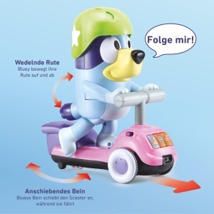 Trotineta interactiva VTech Bluey, 3-6 ani, cu 3 moduri de joaca - Img 3