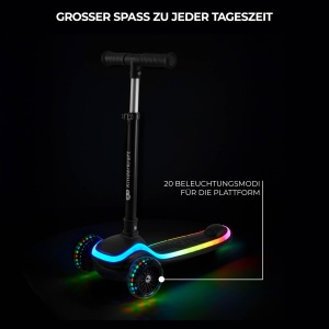 Trotineta pentru copii Kinderkraft RAKET, 3 in 1, LED, albastra, 50 kg - Img 4