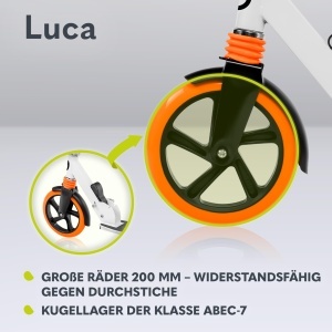Trotineta pliabila Lionelo Luca roti 200 mm amortizare socuri greutate maxima 100 kg - Img 3