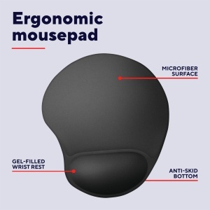 Trust Bigfoot Mousepad Ergonomic cu Gel Negru 205x236 mm - Img 2