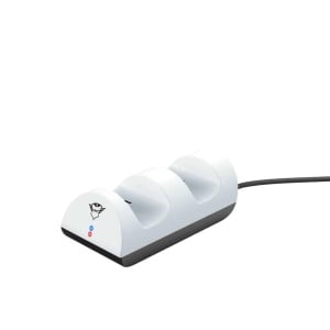 Trust Gaming GXT 254 PS5 Incarcator Controler, Statie de Incarcare Dubla, Suport de Incarcare pentru Playstation 5 DualSense, Alimentare USB, Statie de Incarcare cu Indicator LED - Alb - Img 2