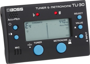 Tuner si Metronom BOSS TU-30, compact, cu functie Accu-Pitch, pentru chitara si bas