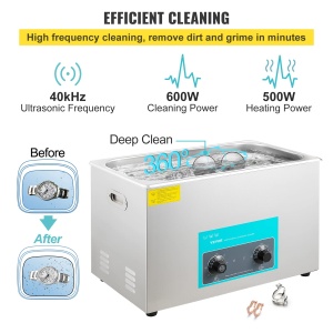 Ultrasunete Curatare VEVOR 30L, 600W, Incalzire si Timer, Inox - Img 3