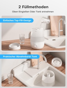 Umidificator AROEVE, 2.5L, 250 mlh, Alb - Img 9