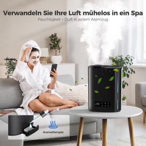 Umidificator AROEVE 6L, Aroma Difuzor, Control Inteligent, Negru - Img 5