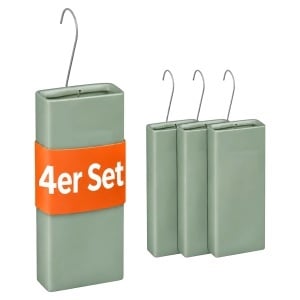 Umidificator de camera Relaxdays, set 4 buc, 400 ml, ceramic, salbei
