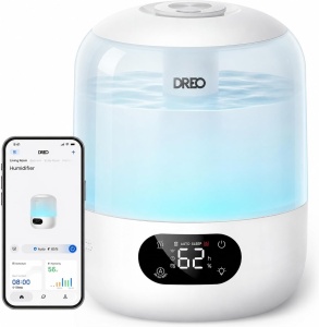 Umidificator DREO cu Wi-Fi, 3L, 30 ore autonomie, lumina RGB