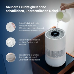 Umidificator inteligent BLUEAIR Premium rezervor de 35 litri sigur pentru masina de spalat vase pentru camere mari somn mai bun cu tehnologie de evapo - Img 5