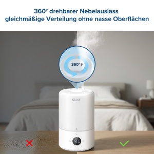 Umidificator inteligent Levoit Dual 200S 3L 19dB senzor umiditate alb - Img 5