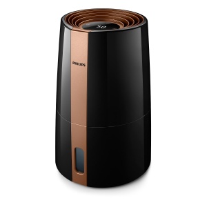 Umidificator Philips 3000, 45 m2, cu 99,97% mai putine bacterii cu NanoCloud, 300 ml/h, 3 viteze, mod de repaus, ultra-silentios (33 dB), senzor de umiditate, cronometru, rezervor de 3L, negru (HU3918/10) - Img 1