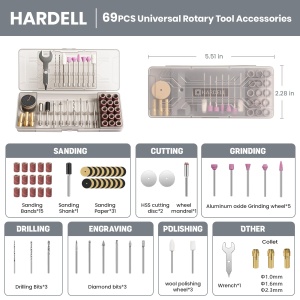 Unelte multifunctionale HARDELL 4V, 69 accesorii, 5 viteze, negru - Img 2