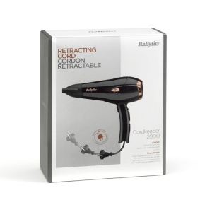 Uscator de par BaByliss D373E, 2000W, Ioni, Negru, cu cablu retractabil - Img 6