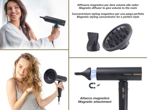 Uscator de par BEPER P301ASC010, 1800W, 3 viteze, 3 temperaturi, negru - Img 3