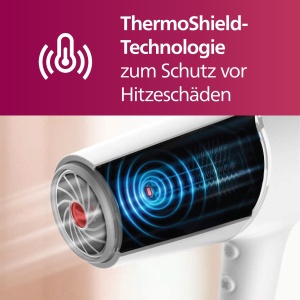 Uscator de par Philips seria 5000, tehnologie ThermoShield, functie de ionizare, 2.100 W, alb, cu duza de coafare si difuzor de volum, model BHD500/20 - Img 2