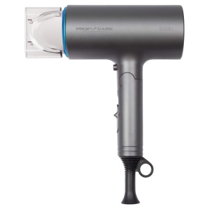 Uscator de par pliabil ProfiCare(r) |1600W | Uscator de par compact pentru calatorii | Functia de ionizare pentru parul stralucitor | Uscator de par de calatorie | 3 niveluri | Soft Touch - Carcasa | Uscator de par de calatorie mic | PC - HT 3073 albastru
