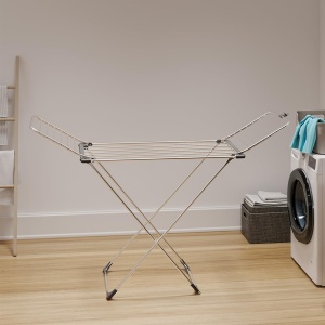 Uscator de rufe Vileda Max din inox pliabil pentru interior si exterior cu roti si accesorii practice - Img 4