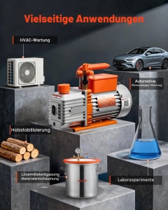 Vakuumpumpe VEVOR 375W, 142 Lmin, 0,5 HP, pentru HVAC si Kfz - Img 6