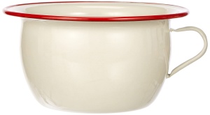 Vas de noapte IBILI 3,5 l din otel emailat, albrosu, 24 x 24 x 5 cm - Img 2