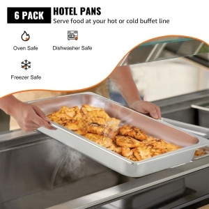 Vas gastronomic VEVOR GN 11, inox, 8.5L, set 6 bucati - Img 2