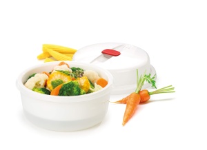 Vas pentru gatit la aburi Tescoma Dampftopf PURITY MicroWave, design inovator, pliabil