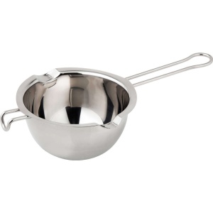 Vas pentru topit ciocolata Dr. Oetker 26 cm din inox, cu maner lung si doua guri de turnare