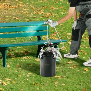 Vas sub presiune VEVOR pentru vopsea spray, vas sub presiune de 15 l, presiune reglabila de 60 psi, vas sub presiune din otel Vas de vopsea cu pistol de pulverizare, furtunuri, manometru, pentru decorarea casei, vopsire industriala - Img 8