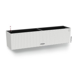 Vaza de flori Lechuza BALCONERA Cottage 80, cu sistem de udare, alba, 79 x 19 x 19 cm
