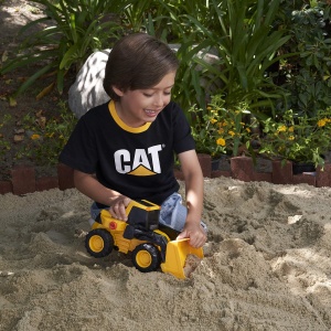 Vehicul de constructie Caterpillar CAT Power Haulers, galben-negru, 30 x 16 x 20 cm - Img 3