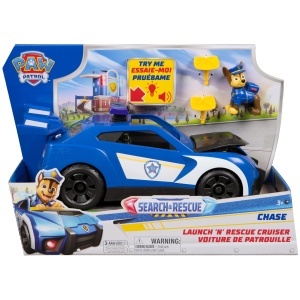 Vehicul de salvare PAW PATROL - Launch N Rescue Cruiser cu figurina Chase, 28 cm, efecte luminoase si sonore - Img 3